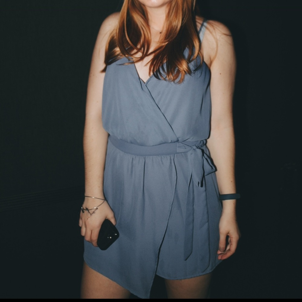 Blue dress, built in shorts 6 (S/M)